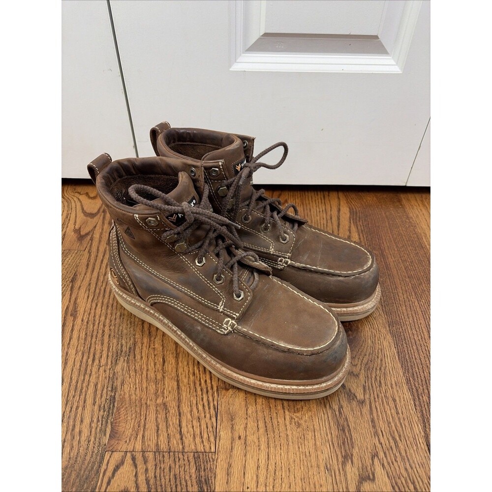 HAWX 6" Grade Comp Toe Work Boot Brown Leather MENS 10D Composite Lace Up
